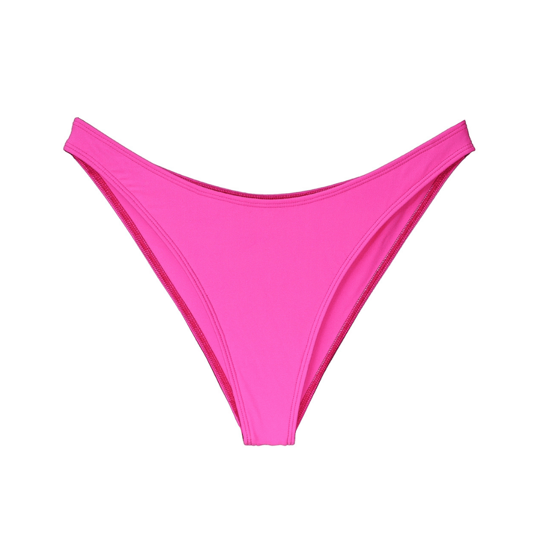 hot pink medium coverage high leg bikini bottom