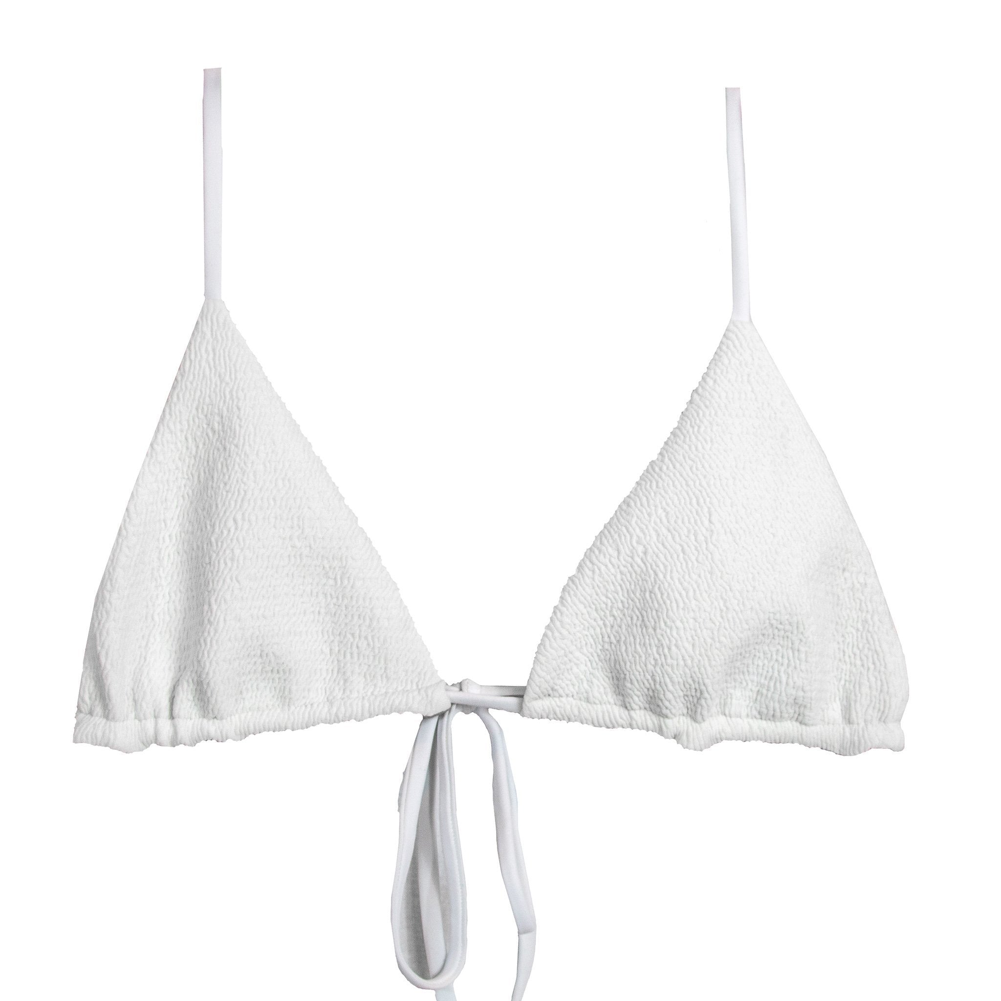 the anniston white crinkle texture fabric classic triangle bikini top