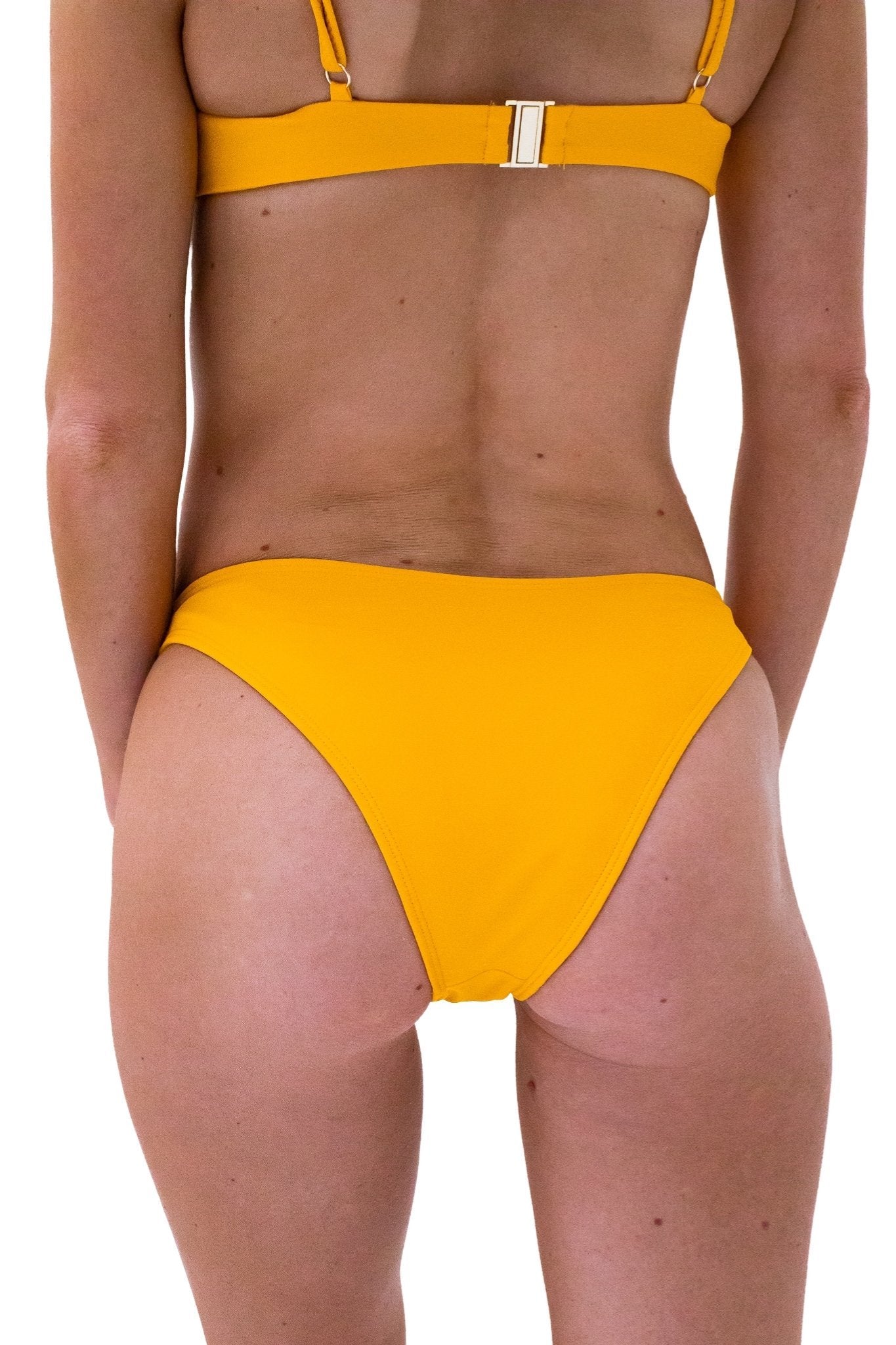 sustainable medium coverage yellow orange bikini bottoms