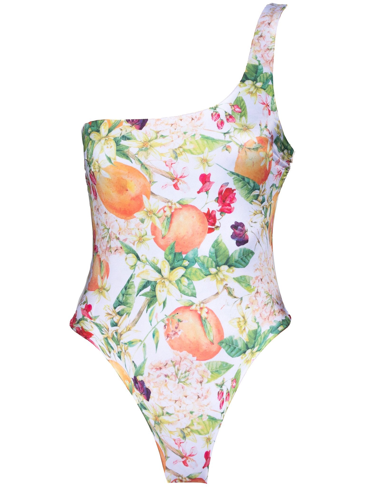 white one shoulder one piece swimsuit